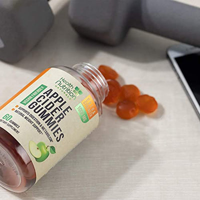 Apple Cider Vinegar Gummies for Health Support and Cleanse 1000mg - Delicious ACV Gummy Vitamins with The Mother - Folic Acid, Beet Juice, Pomegranate - Non-GMO - 60 Gummies