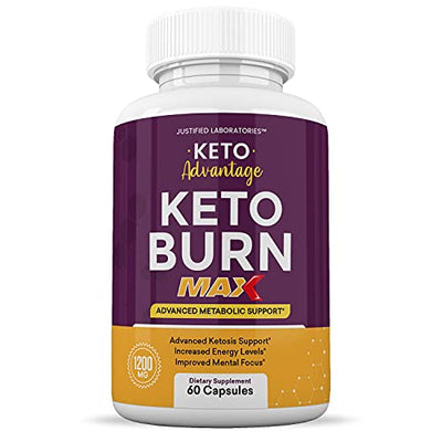 Keto Advantage Keto Burn Max 1200MG Keto Pills Includes Apple Cider Vinegar goBHB Exogenous Ketones Advanced Ketogenic Supplement Ketosis Support for Men Women 60 Capsules
