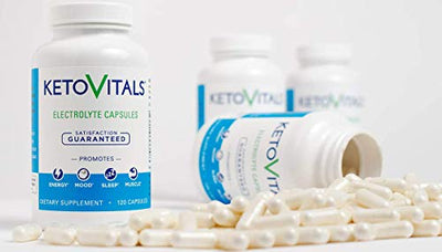 Keto Vitals Electrolyte Capsules | The Original Keto Electrolyte Supplement | Electrolyte Tablets | Eliminate Fatigue and Leg Cramps | Sodium, Potassium, Magnesium & Calcium | Zero Calorie | Zero Carb
