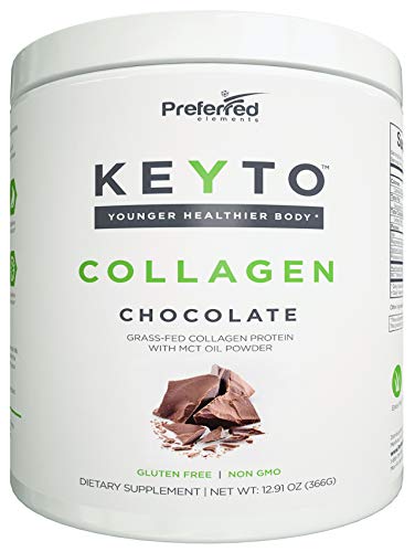 Keto Collagen Protein Powder with MCT Oil – Keto and Paleo Friendly Grass Fed and Pasture Raised Hydrolyzed Collagen Peptides – Fits Low Carb Diet and Keto Snacks – Keyto Chocolate Flavor