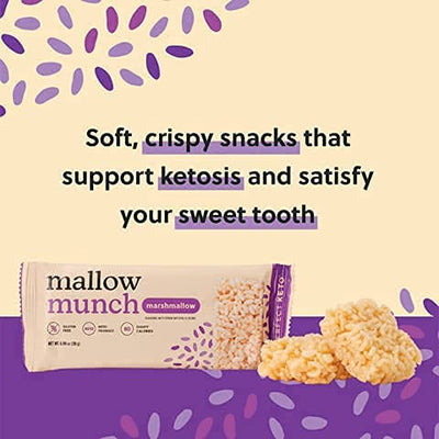 Perfect Keto Mallow Munch | Gluten-Free Keto Breakfast Cereal Bars with Zero Added Sugar | Enjoy the Chewy Treat You Love and Stay Committed to Ketosis | 8 Pack