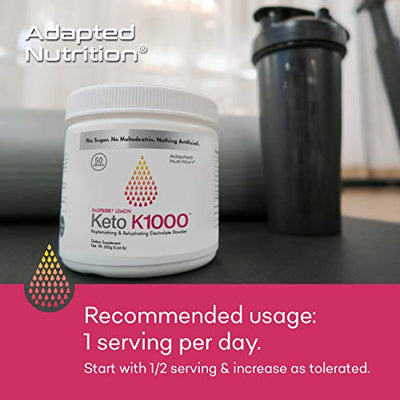 Keto K1000 Electrolyte Powder | Boost Energy & Beat Leg Cramps | No Maltodextrin or Sugar | No Ingredients from China or Pakistan | Raspberry Lemon | 50 Servings