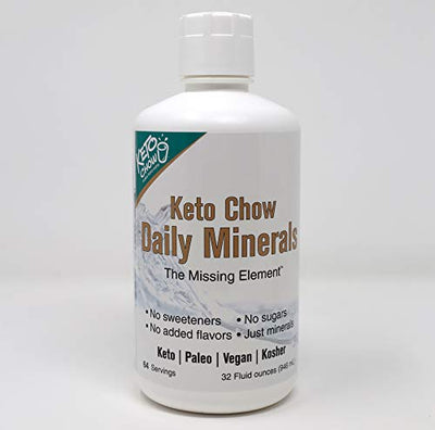 Keto Chow | Trace Minerals | Sodium, Magnesium, Potassium & Trace Minerals | Promotes Electrolyte Balance | Perfect for Keto Diet and Intermittent Fasting | 32 oz