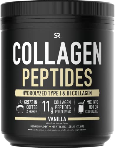 Collagen Peptides Powder (Vanilla) | Great in Coffee, Water or Protein Shakes | Non-GMO Verified, Certified Keto Diet Friendly & Gluten Free - 41 Servings
