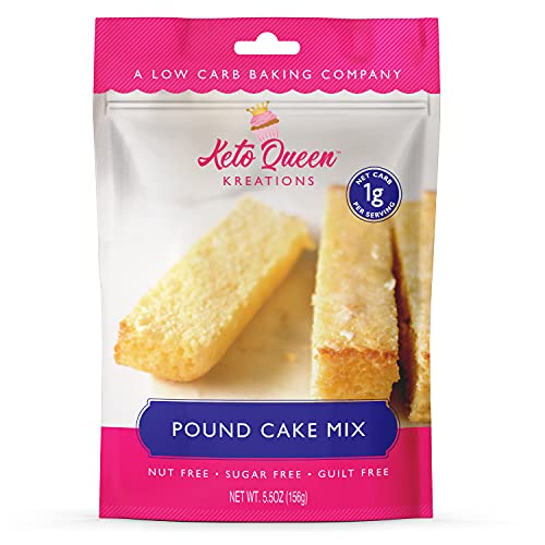 Keto Queen Kreations, Low Carb (1 net), Sugar Free, Keto, Pound Cake Mix 5.5 oz. (12 Servings)