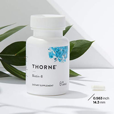 Thorne Research - Biotin 8 - Vitamin B7 (Biotin) for Healthy Hair, Nails, and Skin - 60 Capsules