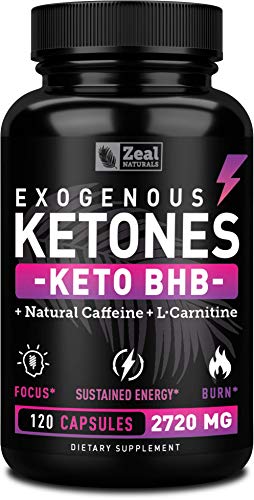 Keto BHB Exogenous Ketones Pills (2720mg | 120 Capsules) Keto Pills w. goBHB® Salts, Natural Caffeine & L-Carnitine - Keto BHB Capsules Beta Hydroxybutyrate for Ketosis Keto Vitamins Keto Salts