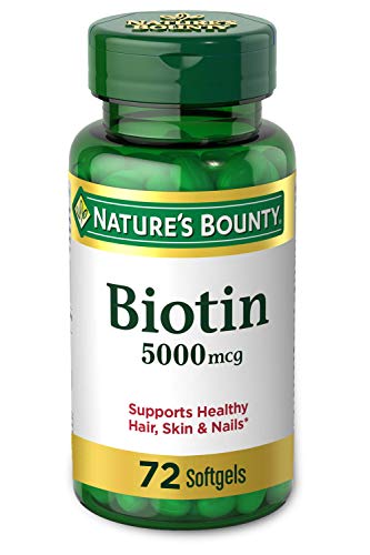 Biotin by Nature's Bounty, Vitamin Supplement, Supports Metabolism for Energy and Healthy Hair, Skin, and Nails, 5000 mcg, 72 Softgels