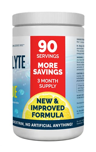 Dr. Berg's Electrolyte Powder, Lemonade PLUS - Hydration Drink Mix Supplement Helps Replenish & Rejuvenate Your Cells Keto Friendly - NO Maltodextrin or Sugar - No Ingredients from China - 90 Servings