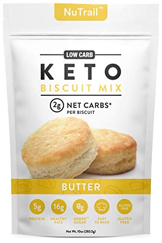 NuTrail™ - Keto Biscuits Mix - Low Carb Food - Easy to Bake - Perfect for Breakfast - Only 2g Net Carbs (Butter) (10 oz) (1 Count)