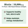 Nature's Bounty Nature’s Bounty Biotin 10,000mcg, Supports Healthy Hair, Skin and Nails, Rapid Release Softgels, 120 Count (Pack of 3)
