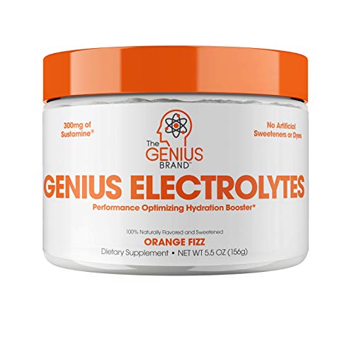 Genius Electrolyte Powder – Natural Hydration Booster | Endurance Supplement with Electrolytes (Potassium, Magnesium, Zinc) - Sugar Free, Vegan, Keto Friendly Energy - Orange Fizz (Drink Mix), 30 Sv