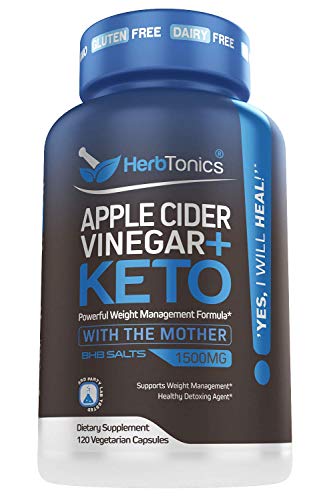 5X Potent Apple Cider Vinegar Capsules Plus Keto Bhb - Fat Burner and Weight Loss Supplement Detox for Women and Men 120 Vegan Pills