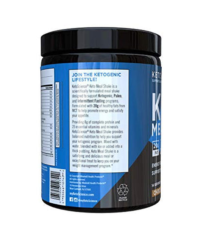 Keto Science Ketogenic Meal Shake Chocolate Dietary Supplement, Rich in MCTs and Protein, Keto and Paleo Friendly, Weight Loss, (14 servings), 20.7 Oz Packaging May Vary
