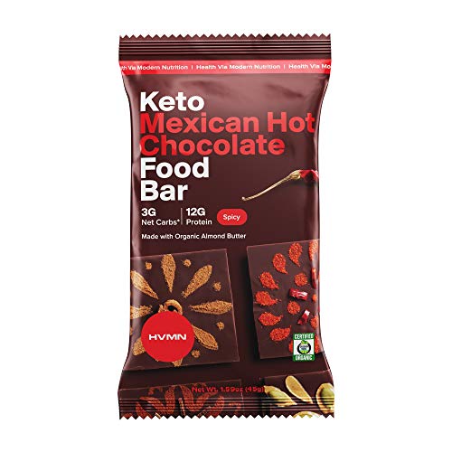 H.V.M.N. Keto Food Bar - Mexican Hot Chocolate Keto Bars | Gluten Free, 13g Protein, Low Carb, No Added Sugar, Certified Organic Keto Snack (12 Pack)…