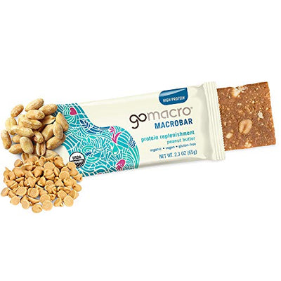 GoMacro MacroBar Organic Vegan Protein Bars - Peanut Butter (2.3 Ounce Bars, 12 Count)