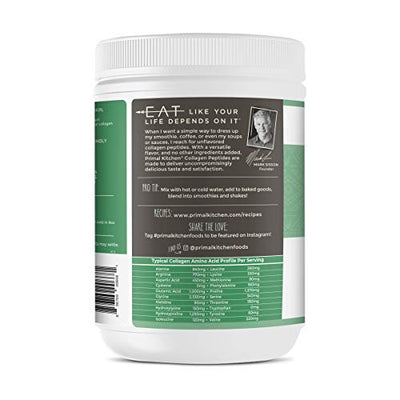 Primal Kitchen Unflavored Collagen Peptides, Whole 30 Approved - Supports Healthy Hair, Skin, and Nails - 1.2 lbs
