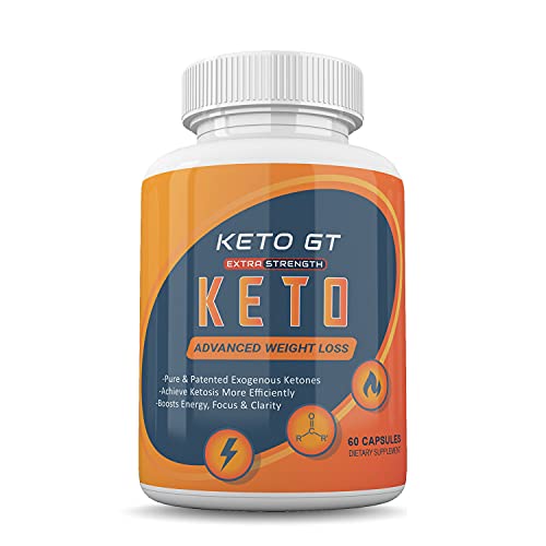 Keto GT Weight Loss Extra Strength - Pure Patened Exogenous Ketones - 60 Capsules - 1 Month Supply