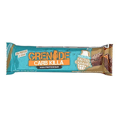 Grenade Carb Killa High Protein and Low Sugar Candy Bar, 12 x 60 g - Chocolate Chip Salted Caramel