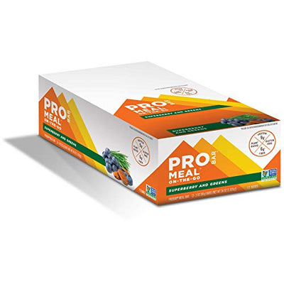 PROBAR - Meal Bar, Superberry & Greens, Non-GMO, Gluten-Free, Healthy, Plant-Based Whole Food Ingredients, Natural Energy (12 Count)