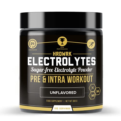 HRDWRK - Electrolyte Powder Keto Hydration Sugar Free with Magnesium, Potassium and Sodium - 100 Servings | Boost Endurance and Reduce Fatigue with This Electrolytes Supplement - Maximum Hydration
