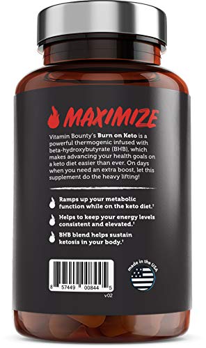 Burn on Keto - Keto Pills with BHB Beta Hydroxybutyrate Exogenous Ketones and Green Tea Extract