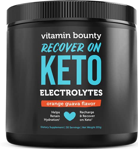 Keto Electrolytes - Recover On Keto - Replenish, Boost Energy & Beat Leg Cramps - 0 Net Carbs - Sugar Free - Tropical Orange Guava Flavor Drink Mix