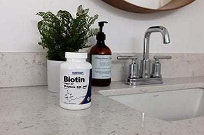 Nutricost Biotin (Vitamin B7) 10,000mcg (10mg), 240 Capsules - Vegetarian Friendly, Gluten Free, Non-GMO