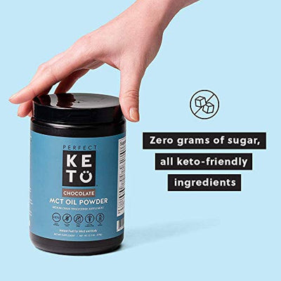 Perfect Keto MCT Oil C8 Powder, Coconut Medium Chain Triglycerides for Pure Clean Energy, Ketogenic Non Dairy Coffee Creamer, Bulk Supplement, Helps Boost Ketones, Salted Caramel