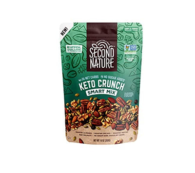 Second Nature Keto Crunch Smart Snack Mix, 10 oz. Resealable Pouch, Pack of 6 – Certified Gluten-Free Snack