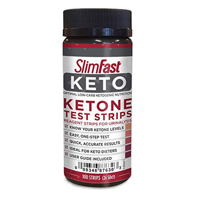 SlimFast Keto Ketone Test Strips - 100 Count Box - Pantry Friendly