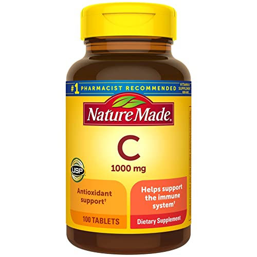 Nature Made Vitamin C 1000 mg, 100 Tablets, Helps Support the Immune System