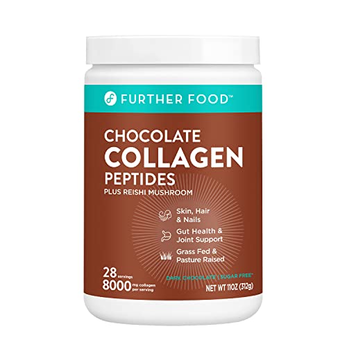 Collagen Peptide Powder, Dark Chocolate Collagen with Cacao, Grass-Fed Pasture-Raised Hydrolyzed Type 1 & 3 Protein, Gut Health + Joint, Hair, Skin, Nails, Paleo Keto Sugar-Free (28 Servings)
