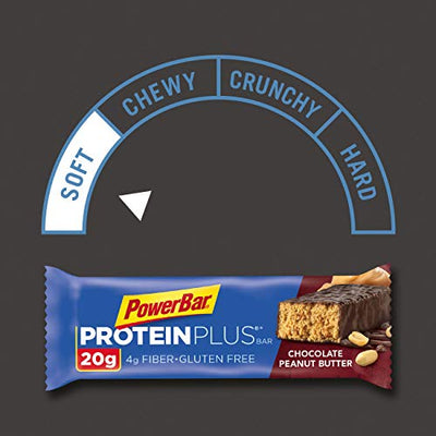 PowerBar Protein Plus Bar, Chocolate Peanut Butter, 2.12 Ounce (15 Count)