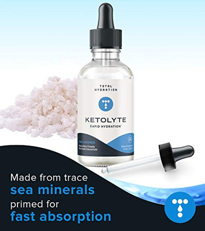 Total Hydration Ketolyte Rapid Hydration (Unflavored) Keto-Friendly Electrolyte Drops with No Calories No Sugar, Natural Electrolyte Supplement with Magnesium, Potassium, Sodium and more (39 Servings)
