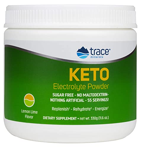 Trace Minerals, Keto Electrolyte Powder, Lemon Lime, Sugar Free, Replenishes, Energy and Endurance, Muscle Recovery, Keto Friendly, Delicious Flavor, NO Muscle Cramps, Rehydrate, Energize