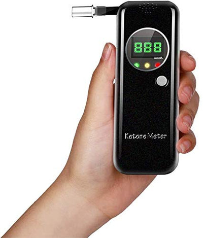 Professional Portable Ketone Breath Meter, Ketone Breath Tester, Digital Ketone Breathalyzer with 10 Mouthpieces