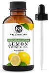NaturoBliss 100% Pure Lemon Essential Oil Therapeutic Grade Premium Quality (4 fl. oz) with Glass Dropper, Perfect for Aromatherapy