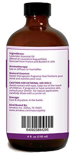 Naturopathy Lavender Essential Oil, 100% Natural Therapeutic Grade, Premium Quality Lavender Oil, 4 fl. Oz - Perfect for Aromatherapy and Relaxation