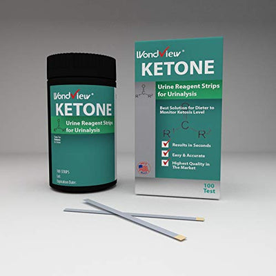 Wondview Ketone Test Strips: Testing Ketosis Based on Your Urine, 100 Ketone Urinalysis Tester Strips (Made in USA)