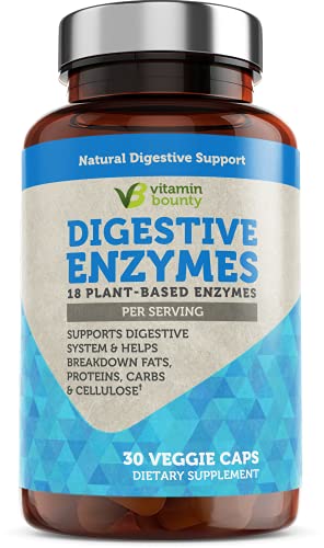 Digestive Enzymes, with 18 Ultra Plant Based Enzymes, Supplement to Aid in Breaking Down Fats, Proteins, and Carbohydrates for Digestion, Vitamin Bounty