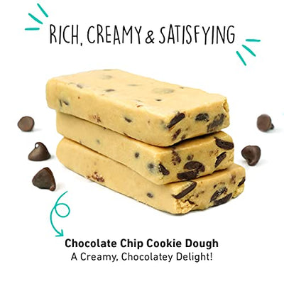 BHU Keto Bars - 2g Net Carbs, 1g Sugar - Organic Refrigerated Snacks made with Clean, Gluten Free Ingredients - 8 pack (Chocolate Chip Cookie Dough)