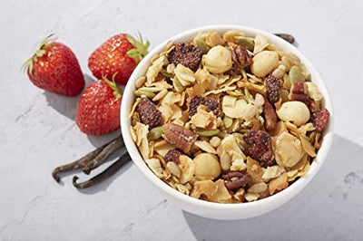 NuTrail™ - Keto Vanilla Strawberry Nut Granola Healthy Breakfast Cereal - Low Carb Snacks & Food - 3g Net Carbs - Gluten Free, Grain Free - Almonds, Pecans, Coconut and more (11 oz) (1 Count)