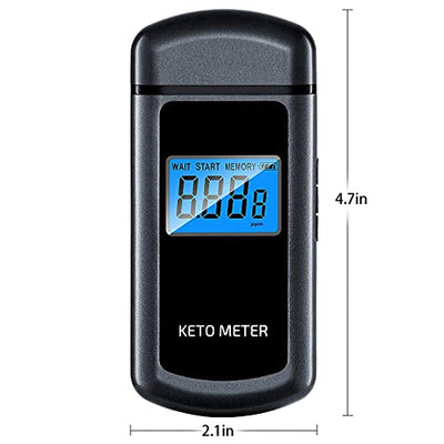 Ketone Breath Analyzer Rechargeable Ketone Breath Meter with 10 Mouthpiece for Ketogenic Diet Testing