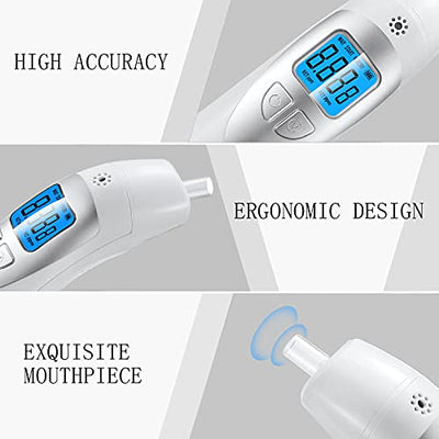 Ketone Breath Analyzer with Upgraded Semi-Conductor Sensor -White
