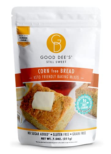 Good Dee’s Corn Bread Baking Mix - Grain Free, Sugar Free, Gluten Free, Wheat Free, and Low Carb,7.5 Oz