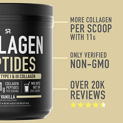 Collagen Peptides Powder (Vanilla) | Great in Coffee, Water or Protein Shakes | Non-GMO Verified, Certified Keto Diet Friendly & Gluten Free - 41 Servings