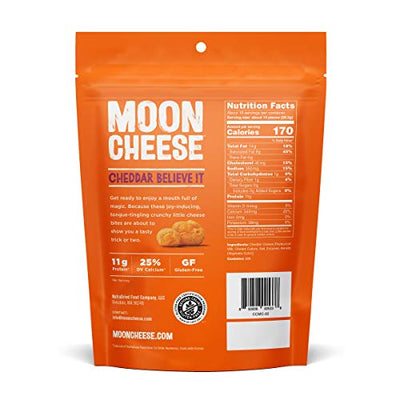 Moon Cheese, Cheddar believe it, 100% Cheddar cheese, Low-carb 10 oz, Keto snack, high protein snacks variety pack for adults (Pack of 2)