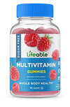 Lifeable Sugar Free Multivitamin – with Minerals and Fiber – Great Tasting Raspberry Flavored Gummy – Keto Friendly – Gluten Free, All Natural, Vegetarian, GMO Free Chewable – 90 Gummies – 45 Doses