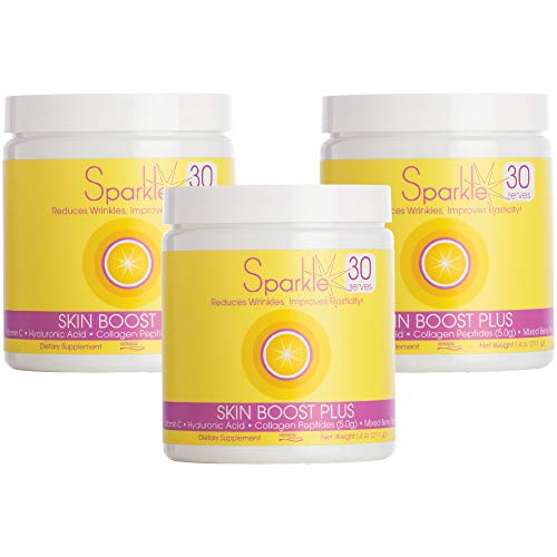 Hydrolyzed Collagen Powder - Sparkle Skin Boost Plus (Mixed Berry) [3-Pack of 30-Serves] VERISOL Collagen Peptides Protein Powder Vitamin C, Non-GMO Collagen Supplement Keto Protein Powder Nutrition